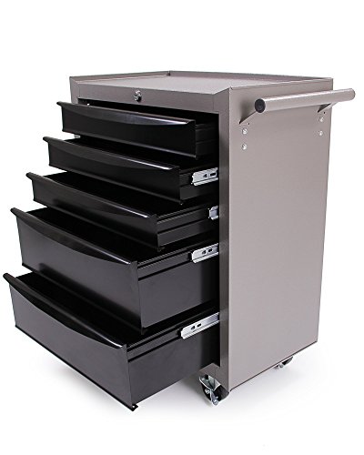 Ondis24 Werkstattwagen Werkzeugwagen abschließbar mit 5 Schubladen mit Lenkrollen unbestückt - 3