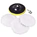 Produktbild 1 Set 12,7 cm Polierpads, Polierscheiben für Motorhauben Lammwolle Pads Kits mit Haken & Schlaufe M14 Gewindebohrer Adapter für Auto Polierer Polierer 5 Stück