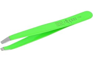 nippes Solingen 709 pinzette con punta angolata | acciaio inossidabile | verde | lunghezza 9,5 cm | pinzette sopracciglia | per una depilazione precisa | Made in Germany