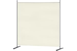 ‎AUFUN Aufun Sichtschutz Paravent 185x180cm 1 Teile Stellwand Sichtschutzwand Verstellbar Trennwand Raumteiler für Büros, Balkon - Creme