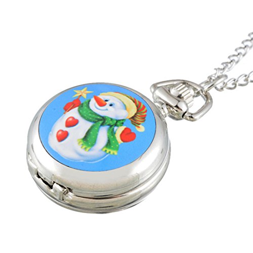 Souarts Silber Farbe Konstellation Antik Nostalgie Design Schneemann Taschenuhr Klassische Vintage Mode Umhängeuhr Kettenuhr