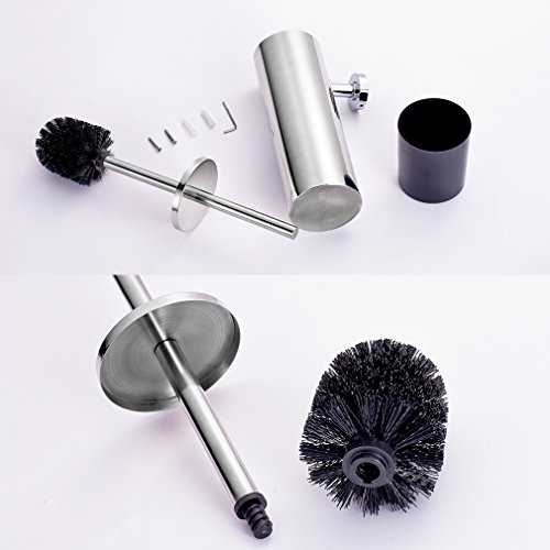 Auralum® Toilettenbürste Bürste Edelstahl Bürstenhalter Garnitur WC-Bürste Klobürste WC - 4