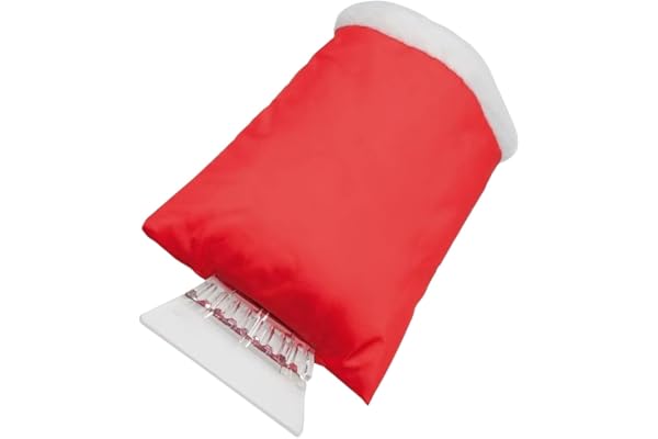 Idée pro mobilité® Grattoir à Glace avec Gant Isolé – Gratte-Glace Pare-Brise Anti-Froid – Outil de Dégivrage Hiver – Intérieur Doublé Chaud – Rouge