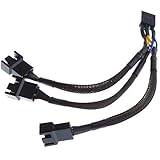 H HILABEE 15 cm 3/4 Pin Y Splitter Computer PC Lüfter Stromkabel 1 Bis 3 Schwarz