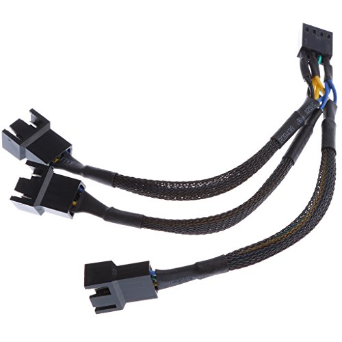 H HILABEE 15 cm 3/4 Pin Y Splitter Computer PC Lüfter Stromkabel 1 Bis 3 Schwarz
