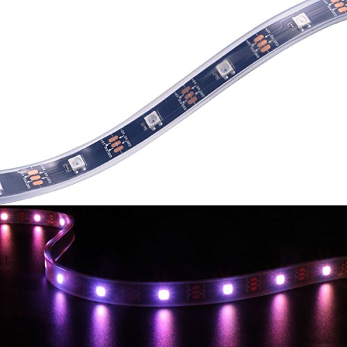 Preisvergleich Produktbild WS2812B LED-Streifen-Licht-einzeln adressierbares programmierbares WS2811 Eingebautes 5050 RGB DC5V Traumfarbe-LED-Seil-Licht (16.4ft / 5m 30leds / m Schwarzes PWB wasserdichtes IP67)