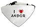 Produktbild Personalisierter Weißer Hundschal mit Aufschrift Ich liebe Andor (Vorname/Zuname/Spitzname)