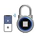 Produktbild MOGOI Fingerabdruck Vorhängeschloss, Bluetooth-Verbindung Metall IP65 Wasserdicht Smart Vorhängeschloss mit USB Ladekabel Geeignet für Haus Tür, Koffer, Rucksack, Fitnessstudio, Bike, Büro