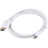 Mini dp to hdmi adapter cable Gold Plated DisplayPort to HDMI HDTV Cable 1.8 m （White)