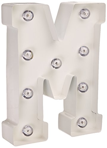 Preisvergleich Produktbild Darice Metall Buchstabe M Festzelt Light Up, weiß