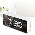 PXBQ Plastic Digital Smart Back Light Table Mirror Alarm Clock with Sensor Date & Temperature for Office Home Bedroom Travel Table Clocks Smart Clock (Mirror Clock, 14 cm, 3.81 cm, Multicolor)