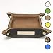 Produktbild Doro von Hagen® Echt Leder Designer Schlüsselablage/kleiner Taschenleerer 14x14cm, aussen Dunkelbraun, innen Soft Velourleder Camel Braun. Handgefertigt in unserem Atelier (5-V)