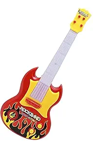 E Trading Kids Guitar Musical Toy with Mic Boys, Girls Learning to Play, 17 Inches, Battery Operated Music and Lights, Guitar Toys String (Multi Color) (Guitar Toy with Microphone)