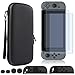 Produktbild 4 in 1 Artikel für Nintendo Switch, PU Hard Shell Tragbare Tragetasche + 2x gehärtetes Glas Displayschutzfolie + Anti-Rutsch Silikon Tasche für Nintendo Switch