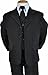 5-Piece Boys Black Pinstripe Suit