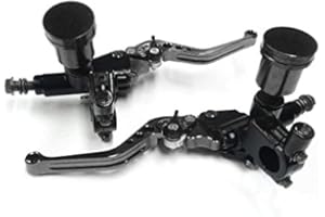 Alamor Paar 7/8 Motorrad Hydraulische Bremse Master Zylinder Kupplungshebel L R 22Mm Universal-Schwarz