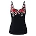 Produktbild OSYARD Damen Mode Plus Size Rose Stickerei Floral Tank Tops Shirt Bluse Camisole(EU 52 / 5XL, Schwarz)