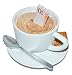 Produktbild XL Spardose - " Kaffeetasse " - stabile Sparbüchse mit Schlüssel - aus Kunstharz - Kaffeekasse / Sparschwein lustig witzig - Reisekasse Urlaub Reisen Kaffee Cafe Espresso