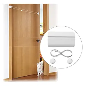 LuDiRo Pet Door Safety Gate Automatic Gate for Dogs Cats Applicable Bathroom Bedroom and Toilet Training-White