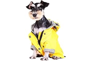 SKATEBOARD FROG Dog Raincoat Jacket with Zip Yellow Hoodie Waterproof Stylish