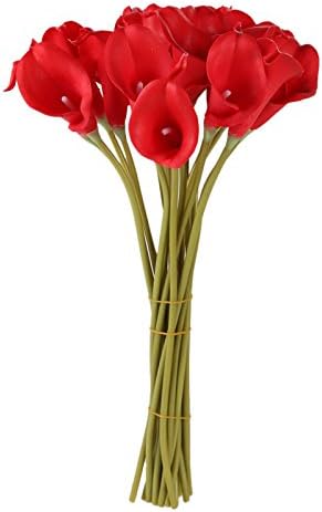 Wasper(TM) 10Pcs/lot Artificial Flowers Calla Latex Decorative Flowers for Bridal Bouquet DIY Wedding Decoration Real Feeling Flowers [5]