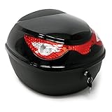 roller topcase weiss Außenmaße 38 x 40 x 30 cm Top Case/Koffer für Roller, Motorrad oder Quad, 22 Liter, schwarz