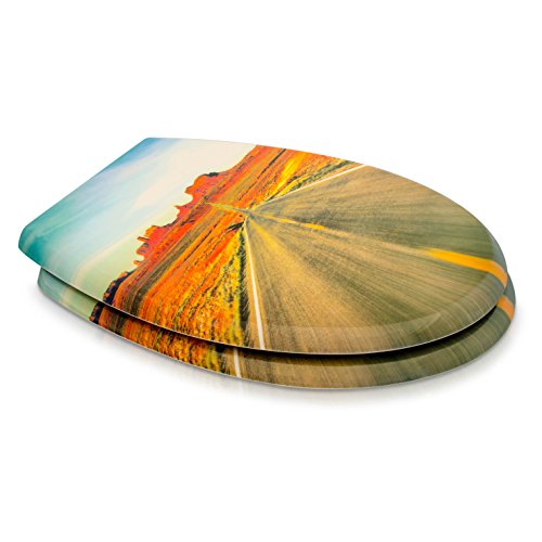 WC Sitz mit Absenkautomatik – „Grand Canyon“ Design – Toilettendeckel mit Motiv aus Duroplast inkl. Montagesatz – VENKON - 3