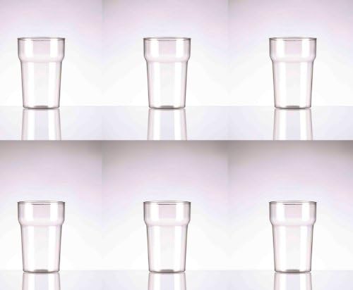 Nonic Pint Glass CE Marked Reusable Polycarbonate Plastic Stackable Tumbler 20oz Pack of 6
