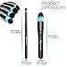 Qivange Make-up Brushes, Premium Synthetic Kabuki Make-up Brush Set Foundation Eyeshadow Blush Concealer Powder Brush Kit + Pouch ( 10pcs, Black with Blue Hair)