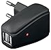 Produktbild Wentronic USB Reiseladeadapter (230V auf 2x USB (2A)) schwarz