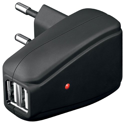 Preisvergleich Produktbild Wentronic USB Reiseladeadapter (230V auf 2x USB (2A)) schwarz