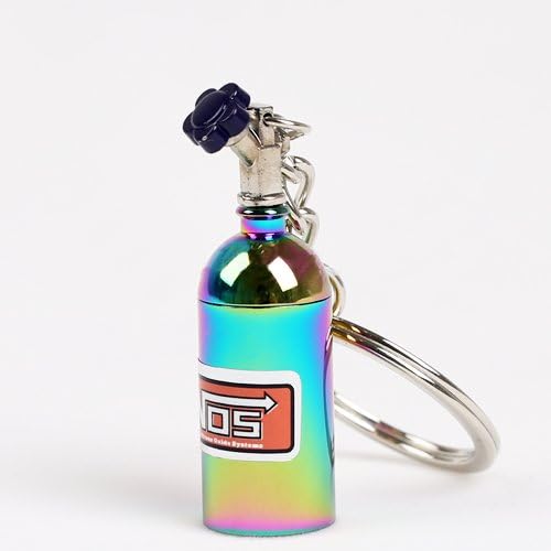 NOS Mini Nitrous Oxide Bottle Keyring. Pill Box, Banknote Storage. Choice of Colours (Rainbow)