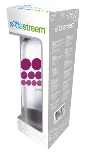 Sodastream Sprudlerflasche 1 l mit Edelstahldeckel, BPA-freier Kunststoff, 9 x 9 x 26 cm, durchsichtig blau/silber - 2
