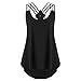 Produktbild Damen Sommer Strand Elegante Spaghettiträger Oberteile Vest Crop Tops Camisole DOLDOA Mode Tank Weste Cami T-Shirt Geburtstags Geschenk Für Frauen Mädchen Freundin (EU:40, Schwarz - 4)