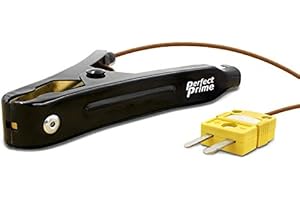 PerfectPrime TL0004, Pipe Clamp Temperature Flat Lead for K-Type Probe Thermocouple Sensor in Temperature Range from 0°C / 32°F ~400°C/752°F