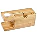 Produktbild Morza Ersatz für iwatch/Telefon Bamboo Ladestation Telefon-Halter-Tabellen-Organisator-Uhr-Standplatz-Ladegerät