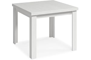 Mobelcenter, Mesa Comedor Cuadrada Extensible Blanco Polar, Mesa Salón o Cocina, Color Blanco Polar, Medidas: Ancho: 90 cm x Fondo: 90 cm x Alto: 76 cm, Ancho Mesa Extendida: 180 cm (1387)