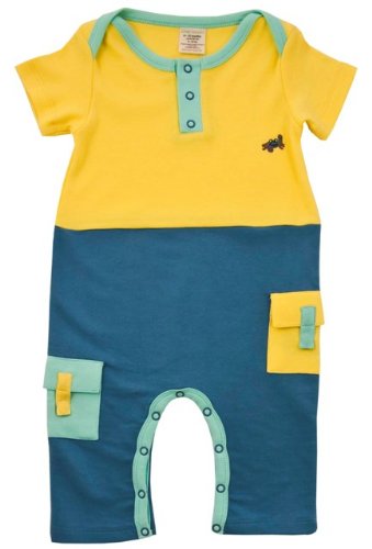 Green Nippers Ollie Organic Baby Boy's Baby Grow Citrus Yellow Baby Boy's Blue & Aqua6-9 Months