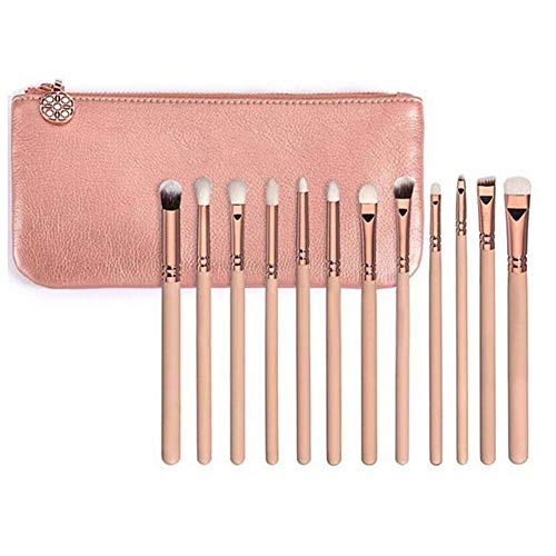 V smile cepillos del maquillaje 12pcs La marca de fábrica profesional del lujo de oro de Rose compone el kit de herramientas La mezcla del polvo cepillos cosméticos CONJUNTO DE LUJO(ROSA)