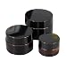 2PCS 50ML/100ML Brown Glass Refillable Cosmetic Jars with Liners and Screw Black Cap Empty Face Cream Lip Balm Storage Container Pot Bottle for Salve Diy Beauty Essential Oils Cosmetic Cream Lotion (50ml)