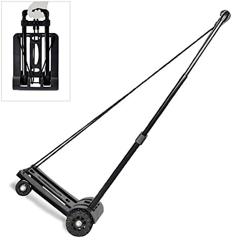 Lightweight Folding Hand Cart （HDGGE） Dolly Fold Up Hand Truck Portable Utility Moving Shopping Cart(4wheel/165lbs) (4 wheel) …