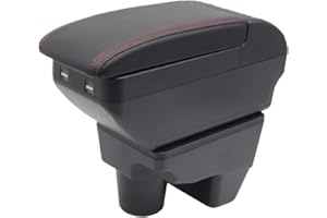 KAERGK Double Layer Armrest Box For Toyota Yaris GR Yaris Elegant 2020-2023 Center Console Storage Box with 4 USB Port Cup Holder Accessories Black