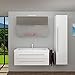 Produktbild Badmöbel Set City 101 V4 Hochglanz Weiß, Badezimmermöbel, Waschtisch 120cm, Beleuchtung Spiegelschrank:ohne +0.-EUR