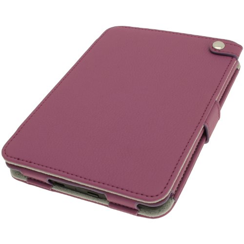 igadgitz PU Bi-View Leder Etui Hülle mit Sleep/Wake Funktion/Integrierte Handschlaufe für Amazon Kindle Paperwhite 2015/2014/2013/2012 lila