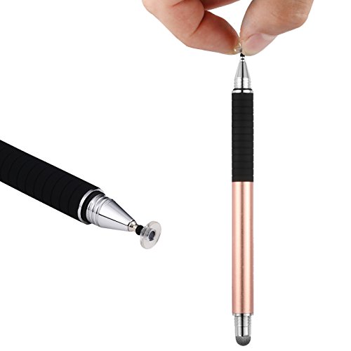 METRO Präzision Disc Eingabestift Touchstift Stylus 2 in 1 Kapazitive Touchscreen Stift mit 2 Ersatz Fein Disc Tips, 1 Ersatz Fiber Tip für alle Touch-Screen Apple iPhone, iPad, iPad Mini, Handys, Smartphones & Tablets (Rosen-Gold) - 2