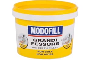 MODOSTUC MODOFILL Hautes épaisseurs - Enduit En Pâte Pour Le Remplissage de Grands Trous Et Fissures Internes ed Externes Dans Le Mur. Haut Remplissage Jusque à 5 cm., blanc, 1 kg.