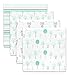 SwaddleDesigns X-Large Cotton Muslin Swaddle Blankets, Green Woodland, Set of 4