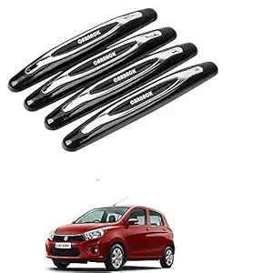 Znee Smart Carnack Car Door Scratch Guard/Protector Black and Chrome Set of 4 Pcs for Maruti Suzuki Celerio