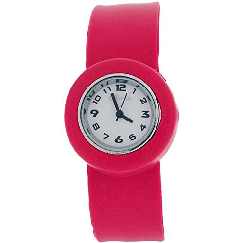 Rosa Slap Kinderuhr mit Armband aus Silikon
