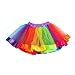 Rosennie Girls Kids Petticoat Rainbow Partty Bowknot Skirt Dress Dancewear (M(Age4-6Y))